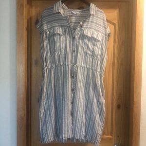 Linen striped dress